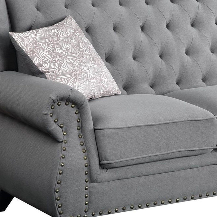 Sofa With Two Toss Pillows 86" - Gray And Black