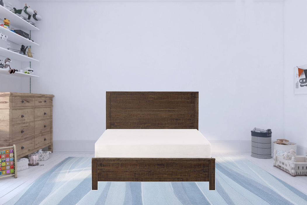 Solid Wood Twin Bed Frame - Dark Brown