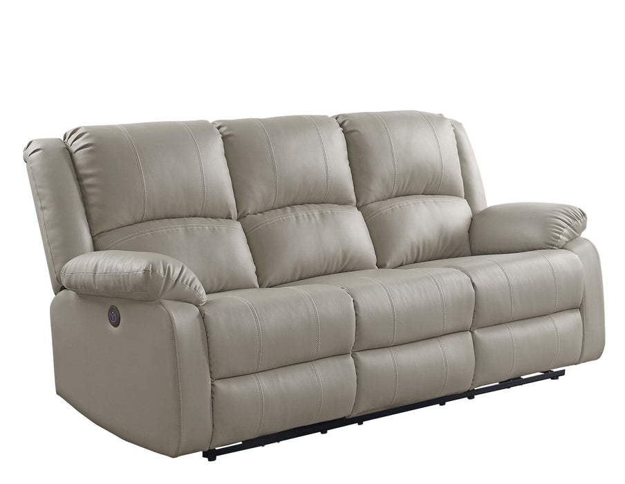 Usb Sofa 81" - Beige Faux Leather And Black