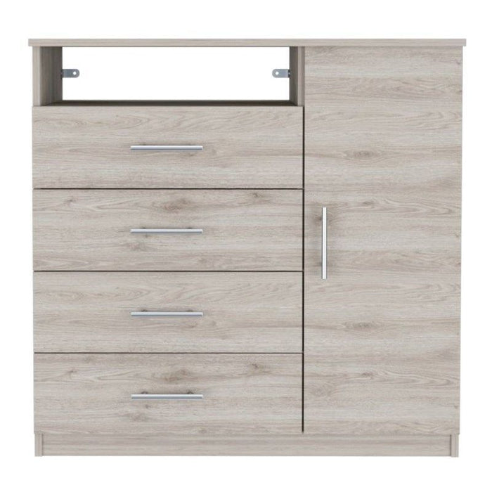 Manufactured Wood Four Drawer Combo Dresser 36" - Light Gray