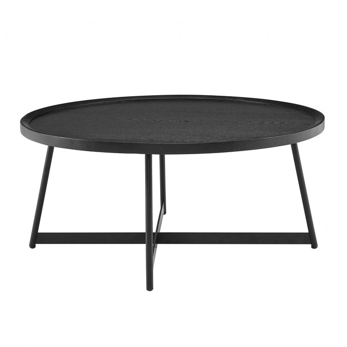 Modern Elegance Round Coffee Table - Black Ash And Black Modern