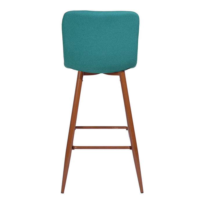 Counter Height Bar Chairs With Footrest (Set of 2) 37" - Aqua And Brown