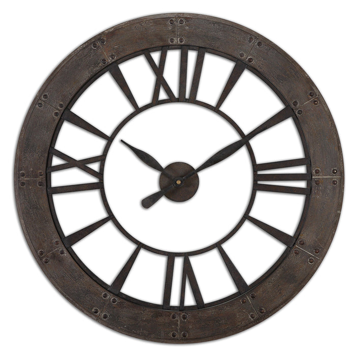 Ronan - Wall Clock - Dark Brown