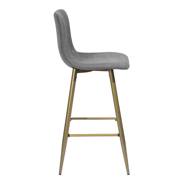 Bar Height Chairs With Footrest (Set of 2) 40" - Gray And Gold