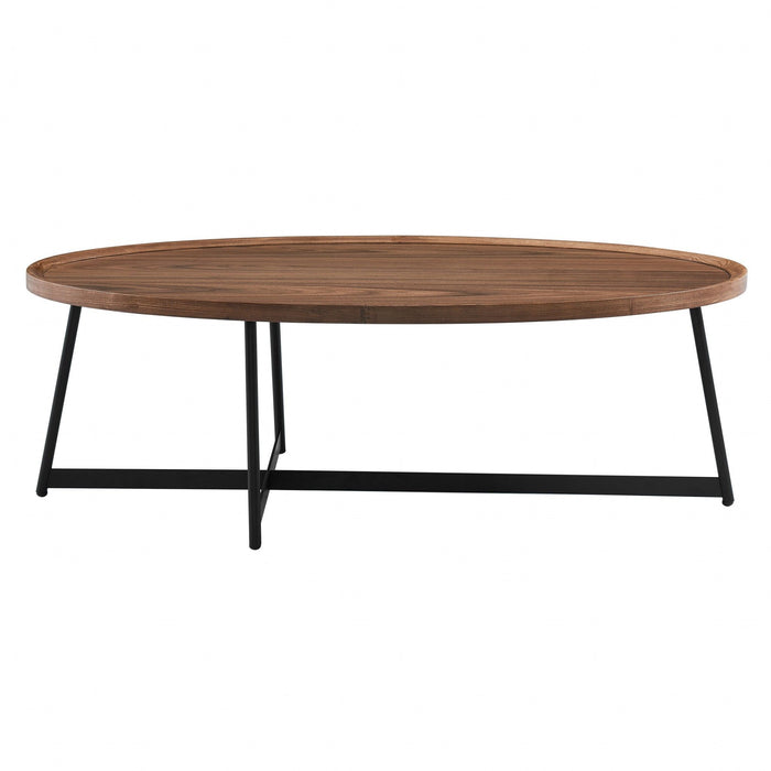 Modern Elegance Oval Coffee Table - Walnut And Black