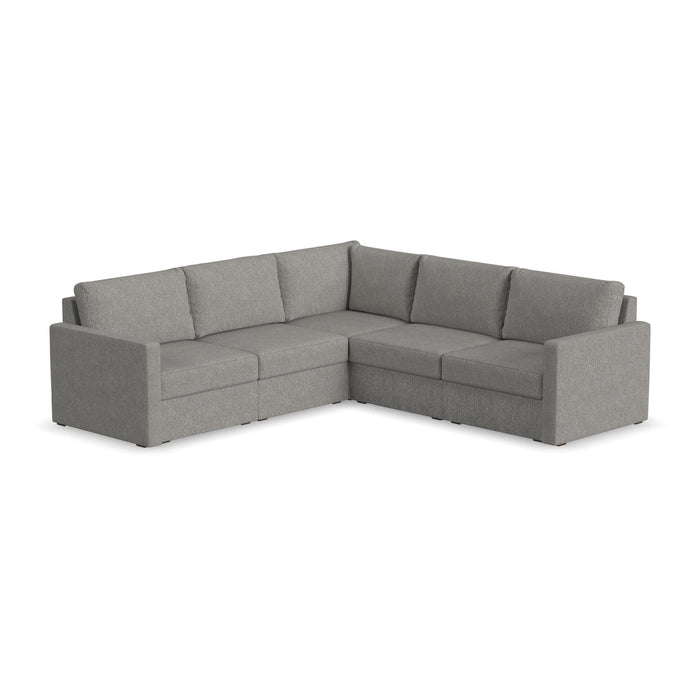 Flex - 5-Seat Sectional with Standard Arm - Dark Gray