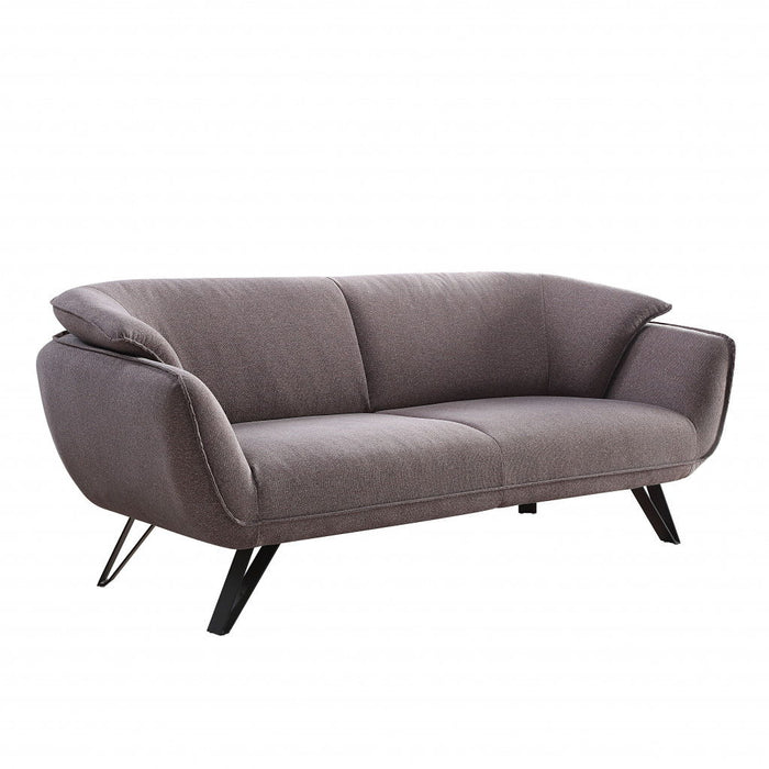 Sofa 78" - Gray Linen And Black