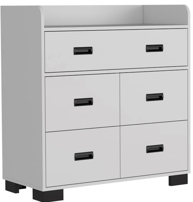 Manufactured Wood Five Drawer Standard Dresser 33" - White