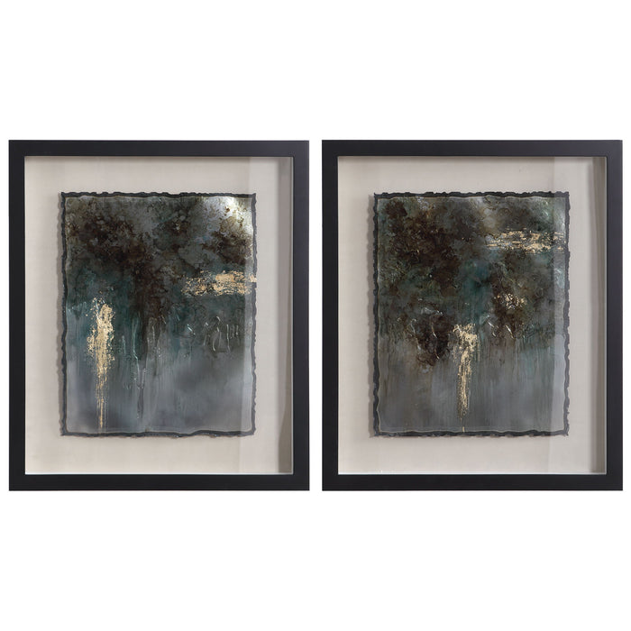 Rustic Patina - Framed Prints (Set of 2) - Black