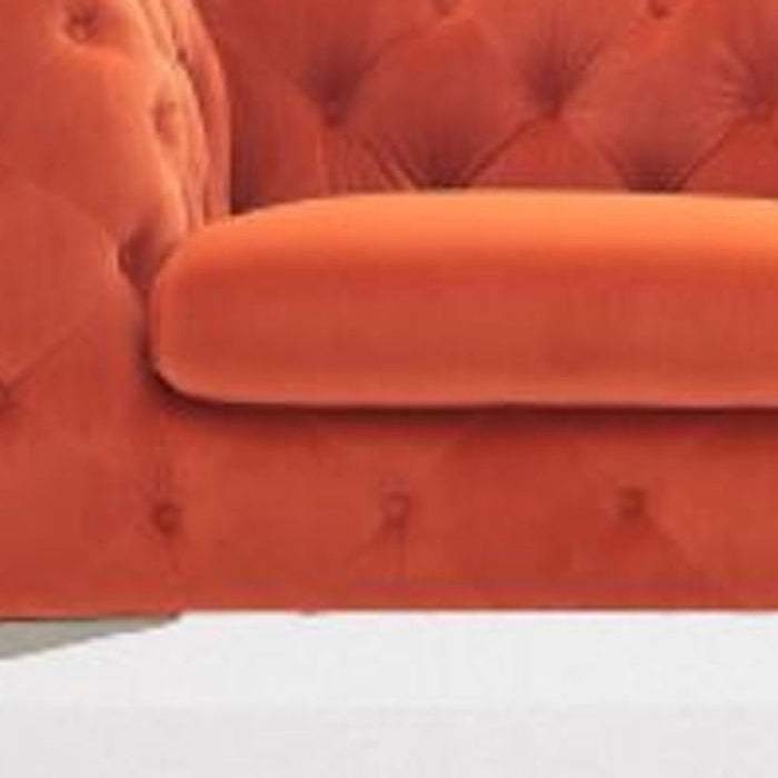 Sofa 97" - Orange Silver Chesterfield