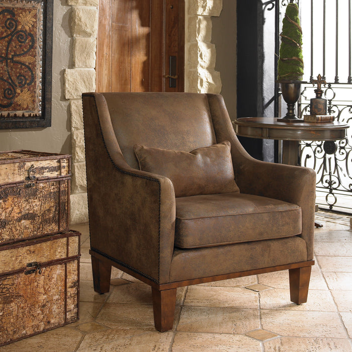 Clay - Leather Armchair - Dark Brown