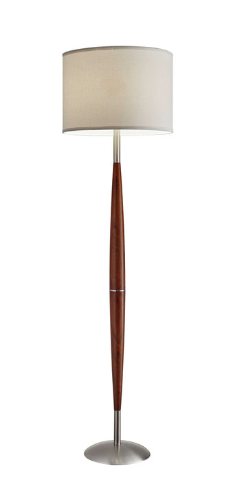 Traditional Shaped Floor Lamp With Drum Shade - White